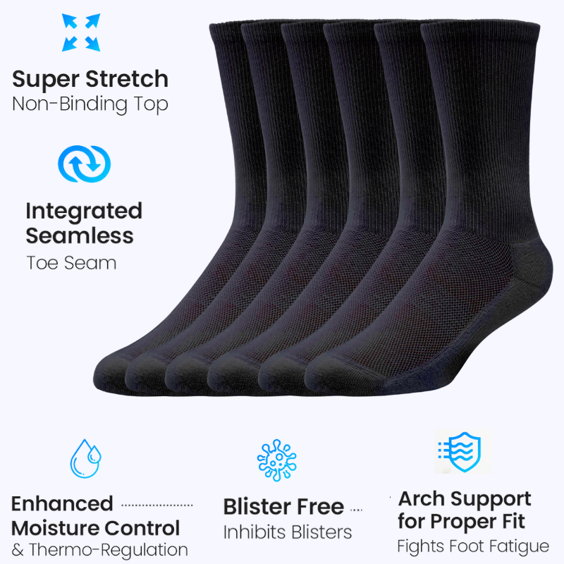 Sock Perfect™ Diabetic Triple Stretch Crew Socks (3 Pair)
