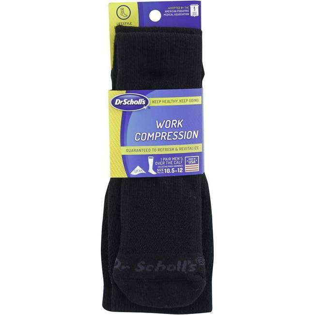 Dr. Scholl's Work Compression Over the Calf Socks (2 Pair) 8-15 mmHg